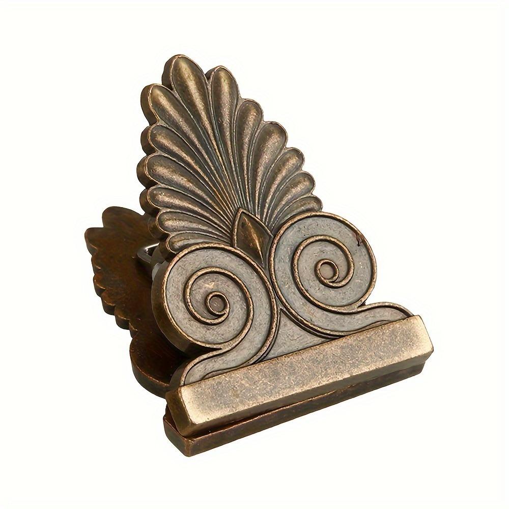 Vintage Leaf Design Metal Clips, Zinc Alloy Paper Clamps for Photo Postcard Storage, TN Journal Accessories