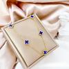Light Luxury Double-Sided Four-Leaf Clover 5 Flowers Necklace New Titanium Steel Collarbone Chain Women's High-Class Feeling Necklace