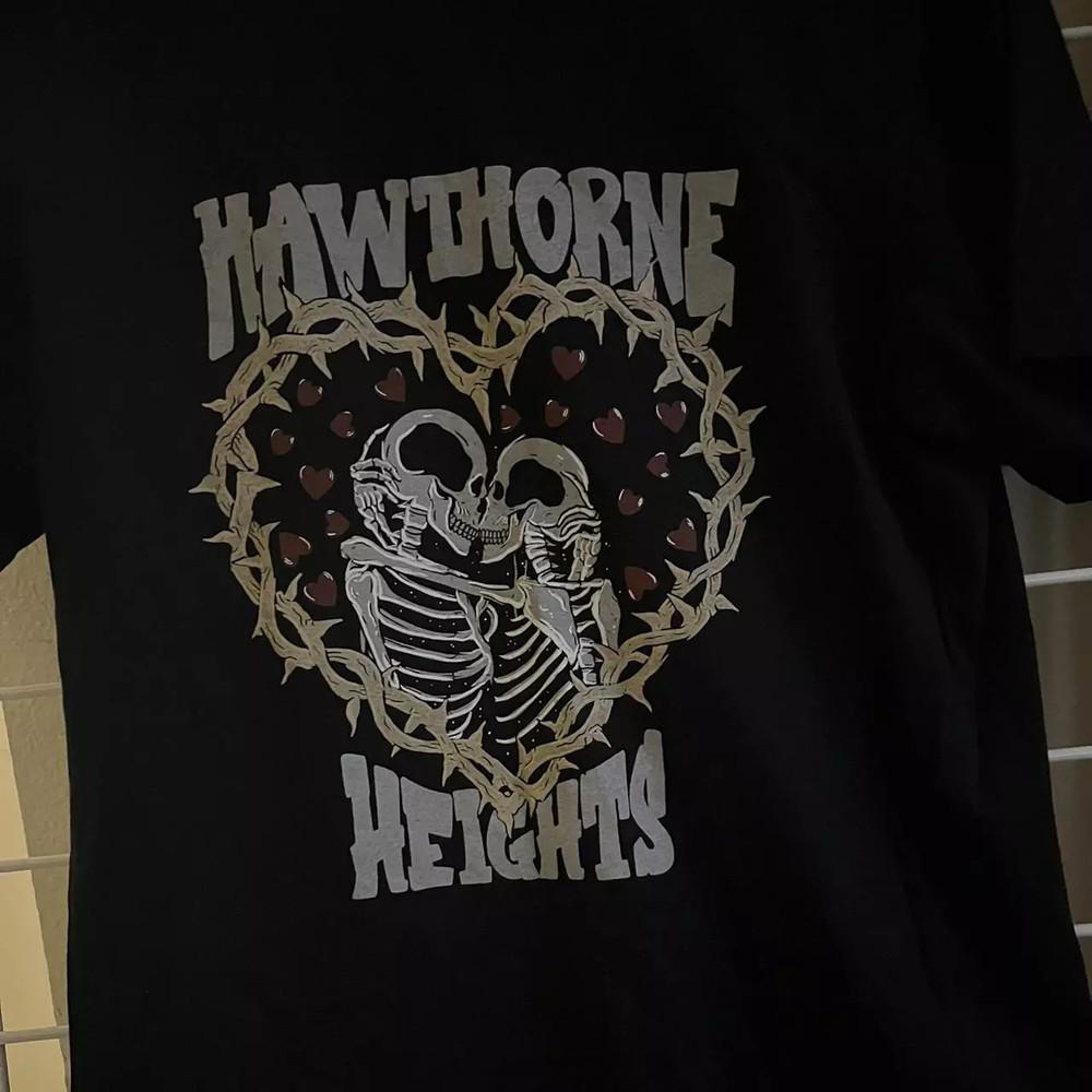Hawthorne Heights Группа Череп Сердце Унисекс Хлопковая Футболка Полный Размер S-5XL Унисекс Футболка S