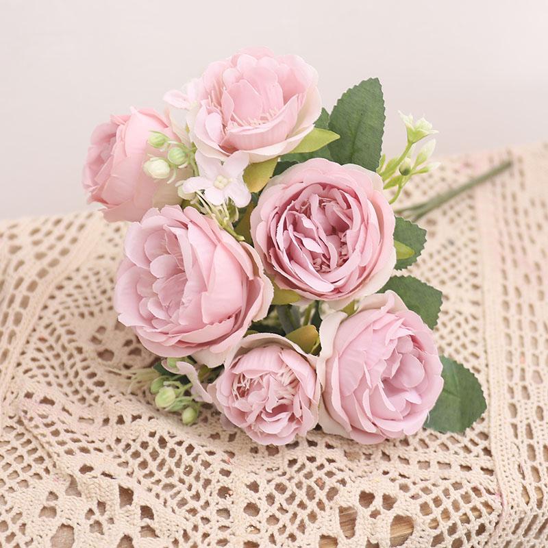 

Пионы Искусственные Цветы Домашний Рождественский Декор Аксессуары 7 Голов Шелковый Пион Свадебные Украшения Букет Невесты Роза Искусственное Растение