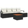 Set Divano da Giardino con Cuscini 6 pz Polyrattan Nero