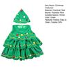 Children's Christmas Tree Costume Set Festive Girl Easy To Clean Xmas Hat Dress for Performance Cosplay Gifts