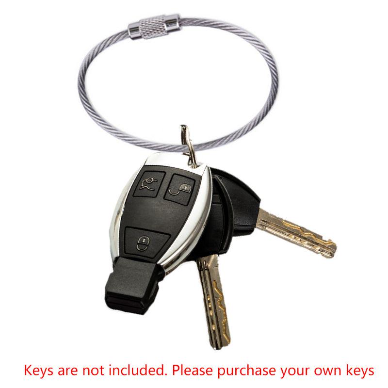 Wire Keychain Cable 5.91 Inch Stainless Steel for Key Ring Loop for Outdoor Hiking Luggage Tags