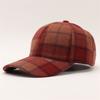 Swing and winter bird grid series baseball cap European and American classic woolen grid wide-brimmed peaked cap