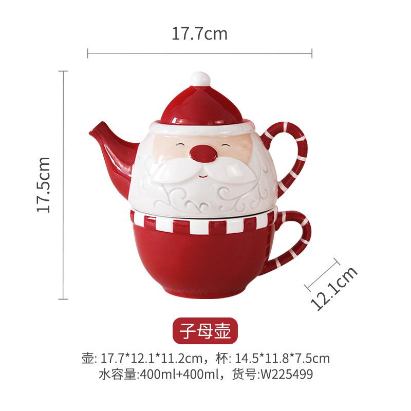 Nordic Christmas Tableware Set, Santa Embossed Ceramic Plates Bowls, Stitched Sealing Canister Collection