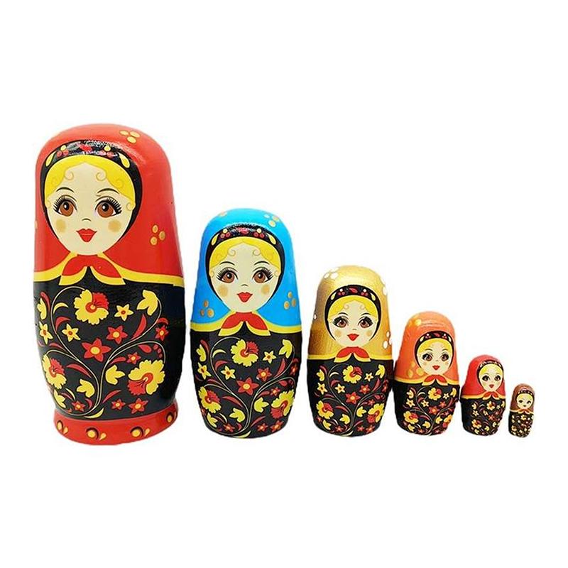 

Six Layer Girl Russian Nesting Doll Children S Wooden Toy Craft Gift Birthday Christmas Gift Wooden Handmade Doll A2