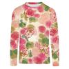 Spring and Autumn Round Neck Flower Pattern 3D Printed T-shirts Retro artistic style Top Fashionable Casual Long Sleeved Women's T-shirts