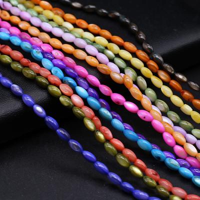 1 Strand Natural Água Doce Conchas Contas Tingimento Arroz Forma Solta Contas Espaçadoras para Fazer Jóias DIY Colar Pulseira Brincos Acessórios 4x8mm