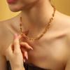European & American Style Knotted Thick Chain Necklace for Women - High-End Gold-Plated Stainless Steel Jewelry