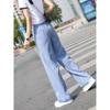 Minimalist Solid Drawstring Pants, Casual Long Length Elastic Waist Wide Leg Pants, Women's Clothing