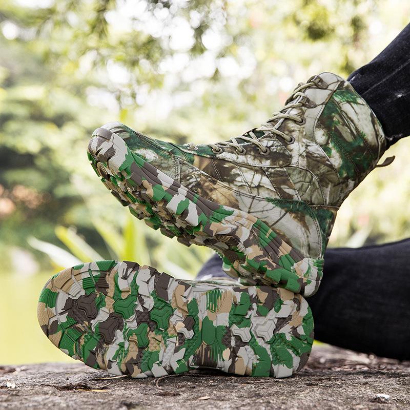 Martin Boots Men's Autumn High-top Camouflage Men's Military Boots Leather Retro Tooling Boots
