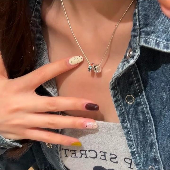 Pure Desire Ceiling Shining Zircon Light Luxury Collarbone Chain Necklace Female Tide Exquisite Temperament Versatile Neck Chain Jewelry