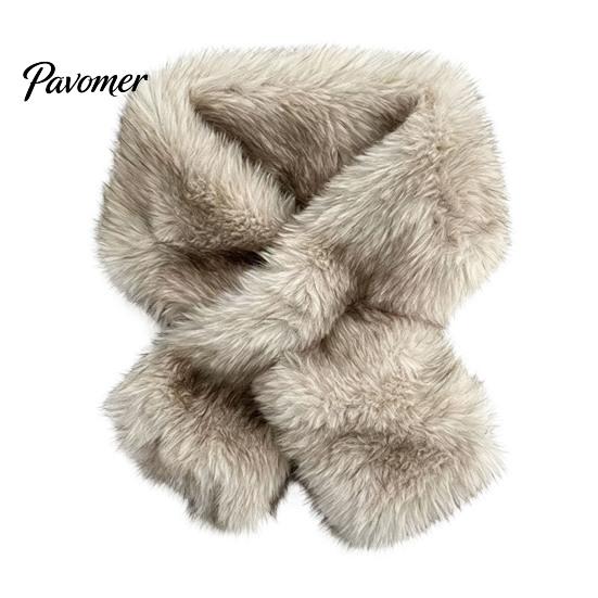 Winter Essential Clothing Accessories Faux Fur Collar Scarf for Women, Plush Neck Warmer Scarf, Fluffy Versatile Fashion Scarves, Thanksgiving