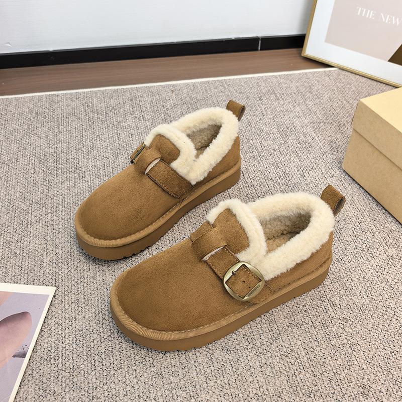 Women's thick bottom a footstool fashion winter lightweight warm anti cold snow boots non-slip casual sneakers cotton boots