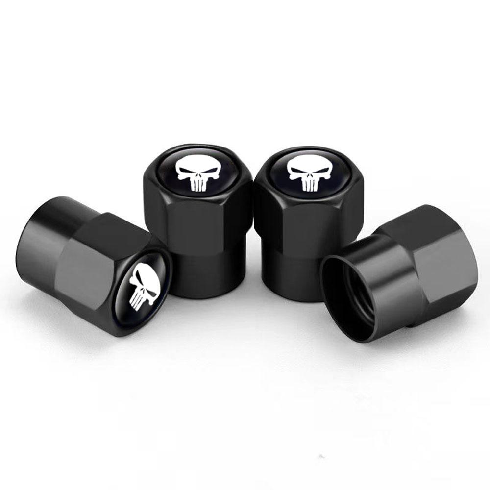 

4Pcs Skull Car Wheel Tire Valve Stem Caps Airtight Dust Proof Covers Universal Tire Air Valve Caps for Cars, Trucks, Bicycles