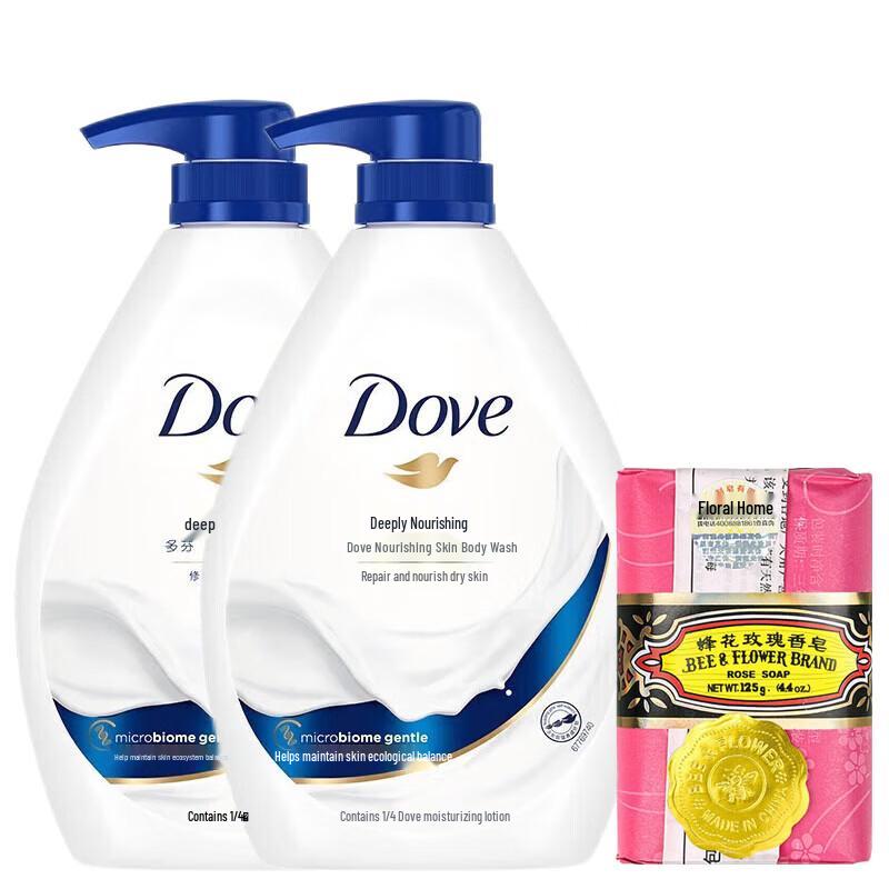 Набор из двух гелей для душа Dove Глубокое питание и мыла Fenghua Rose