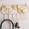 Ginkgo Leaf Key Holder Iron Art Wall Hooks Home Supplies Metal Coat Hooks  Door Back