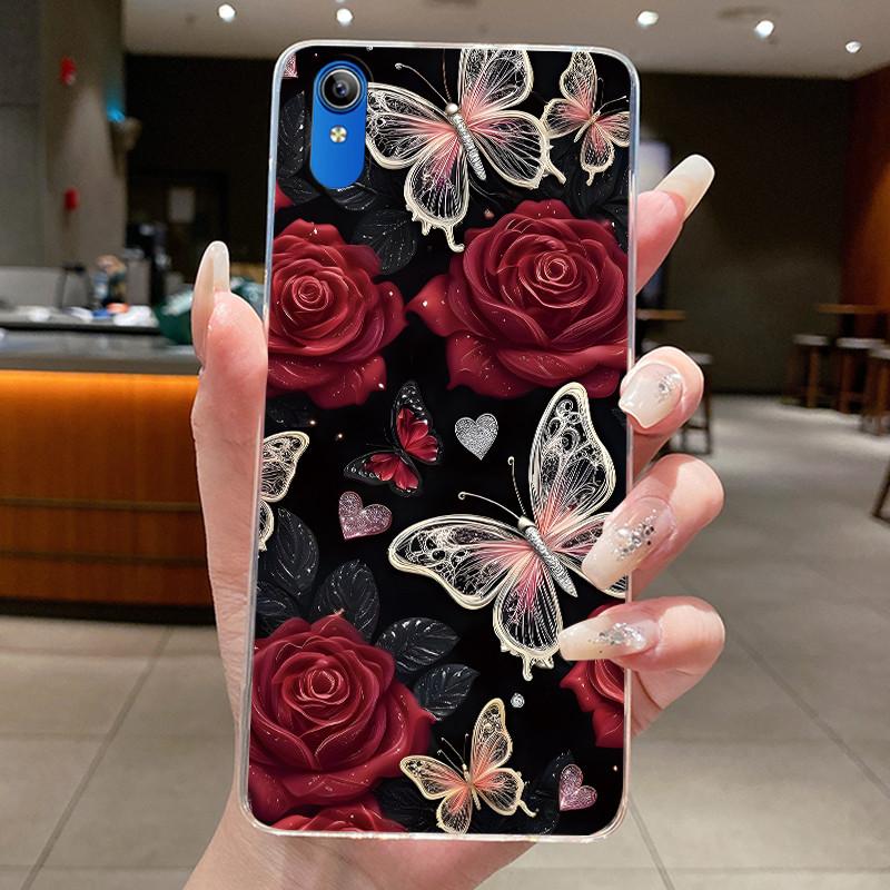 Para Vivo 2015 / Y91C / Y1S / 1820 Carcasa Transparente Nuevo Diseño Flor Silicona Suave Funda Parachoques Para VIVO Y91C/1820 TPU Funda para Teléfono