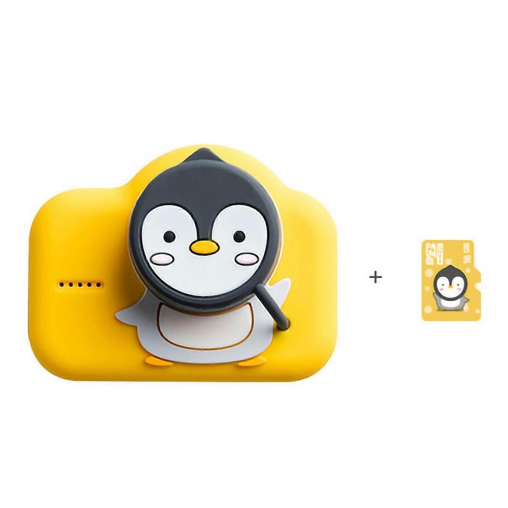 Kids Camera Mini Cute Portable Children's Day Birthday Gift 20 Mp With Al Intelligent Adjustment Penguin And 16g Card