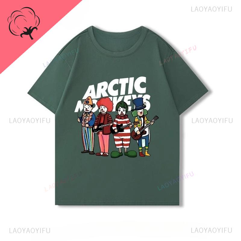 Arctic Monkeys T-Shirt Doppelseitiger Druck Shirt Rundhalsausschnitt Lässig Streetwear Allmatch Alternative Rock Goth Y2k Kleidung