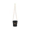 Gg Marmont Gold Logo Kordelzug Gesteppte Ledereimer Tasche Kettentasche Umhängetasche Mini Damen Schwarz