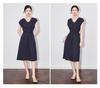 Light Luxury French Slimming Irregular Ruched Waist Tie Dress - Women's Summer Fashion