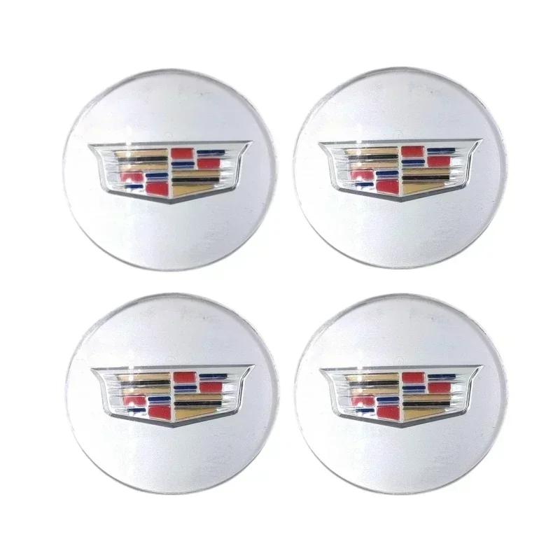 60/65MM Car Wheel Center Hup Emblem Stickers for Cadillac ATS CTS DTS STS SLS SLR XLR Seville Tiburon CT6 Escalade Accessories