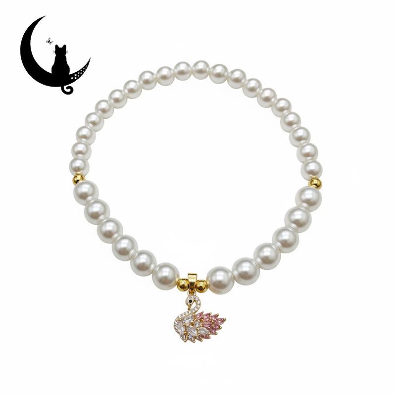 

Luxury Pearl Necklace for Pets - Stylish Princess Design for Cats and Dogs Size A