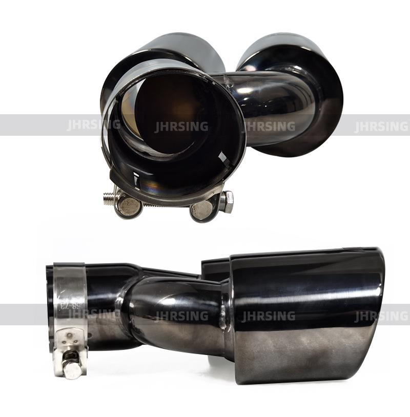 Convient pour BMW Série 5 G30 2018-2022: Échappement Quad M5, Silencieux et Sorties d'Échappement en Acier Inoxydable Chrome Noir.