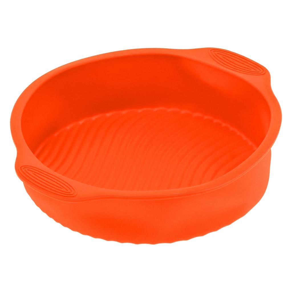 9in Round Silicone Cake Mold Pan NoStick Bread Baking Pan for Home Kitchen Bakery(Orange )