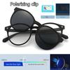 2 In 1 Big Oval Frame Can Custom Polarized Optical Green Clip Myopia Lens Sunglasses Clip Glare Magnetic Clasp For Women
