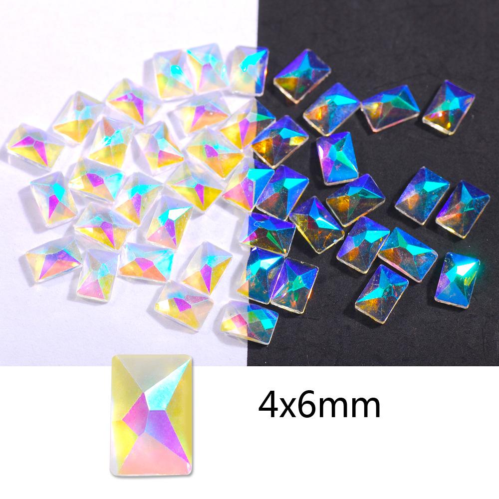 100 bucăți Aurora Rășină 3D Strasuri pentru unghii Pietre prețioase de cristal Decorare pentru arta unghiilor