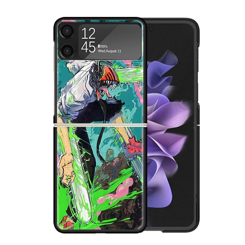 

Anime Chainsaw Clear Phone Case For Samsung Z Flip 7 6 5 4 3 Galaxy ZFlip7 ZFlip6 ZFlip5 ZFlip4 ZFlip3 5G Print Cover Coque Z Fl Samsung Z Flip 6