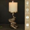 Aluminium Elephant Pillar Candle Holder Statue for Home Decor Tabletop Showpiece for New Home Diwali Ganpati Decoration Gift