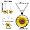 Vintage Sonnenblumen Schmuckset Mit Legierung Anhänger Kette Ohrringe Für Damen