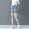 Summer New Slim High Wait Denim Short Skirt Women Washed Korean Fashion Simple Pocket Zipper Straight Shorts