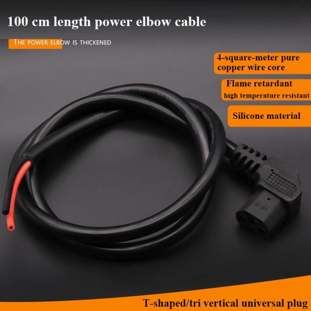 4 Styles Copper Core Charging Black Elbow Wire Male Female Socket  Electric Vehicle Bike