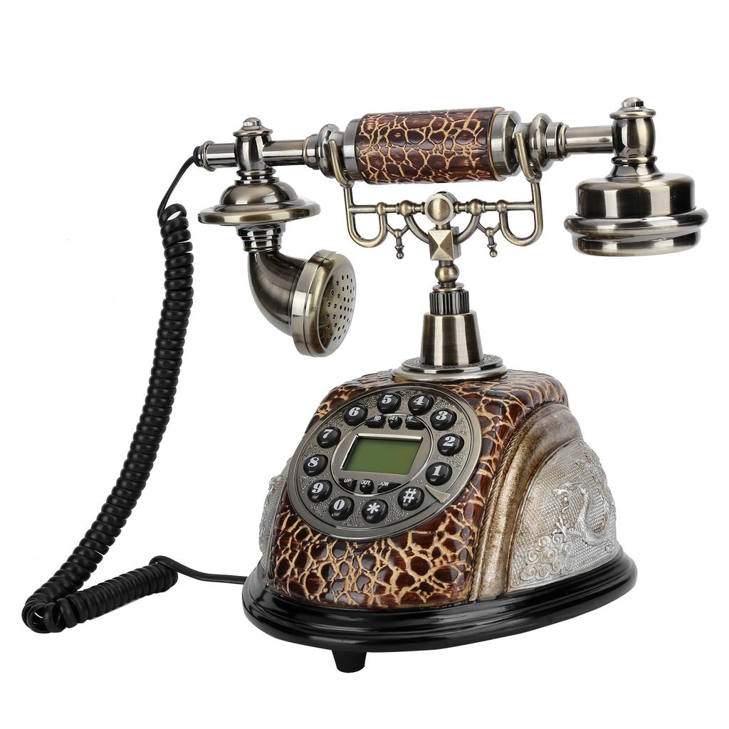 Retro Style Wired Landline Desk Telephone Corded Phone with Backlight Home Office