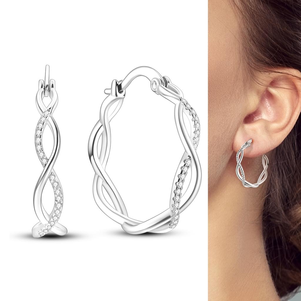 Heißer Verkauf 925 Sterlingsilber Kupfer Herz Ohrringe Passen Original Charms Creolen Für Frauen Mädchen Stecker Ohrring Feine Zirkonia Geschenke