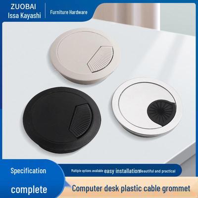ABS Plastic Round Desk Cable Grommet - Wire Management Pass-Through Cover