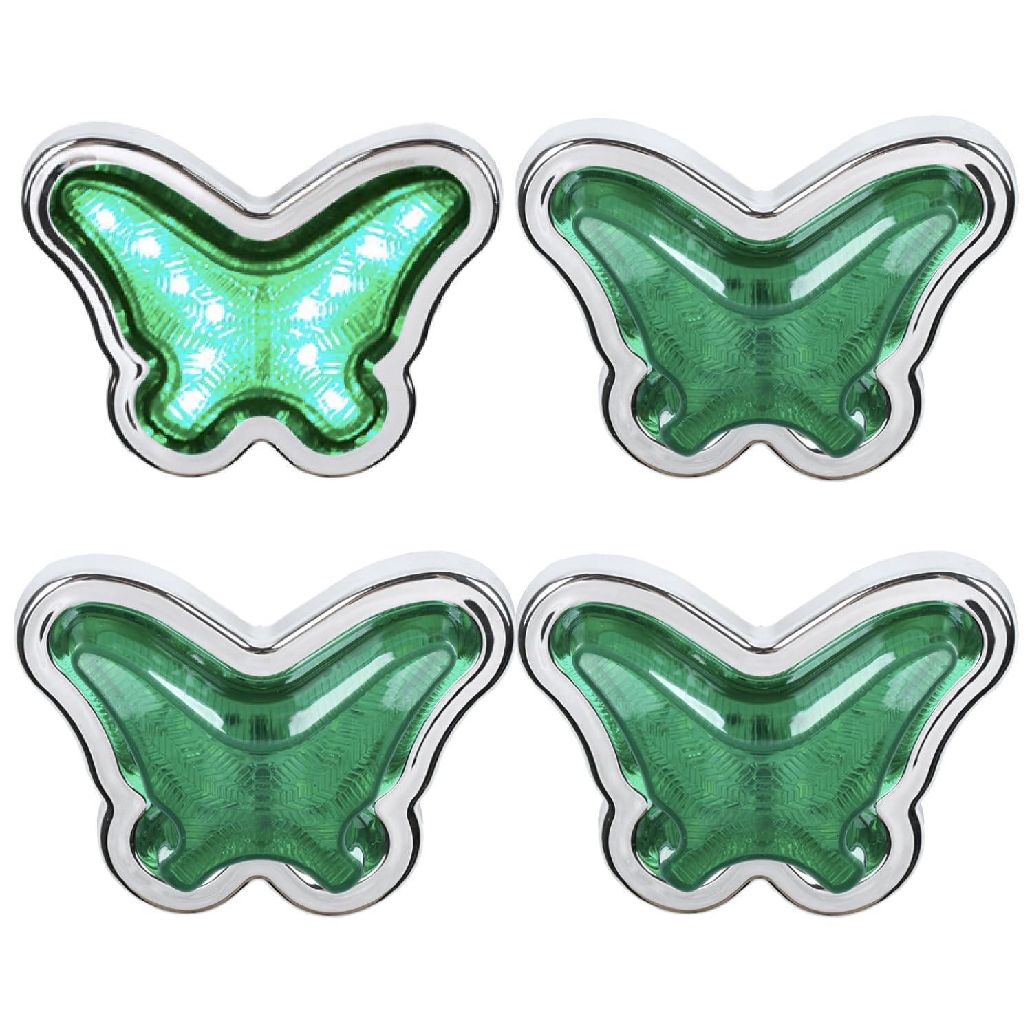 

shymie 4pcs Decotra Side Marker Marker Lamp 24v Truck Grill Marker Firefly LED Butterfly Light Retro Light Green Green зелёный