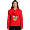 Women's Stand-up Collar Long-sleeved Pullover Top, Christmas Print Sports Top