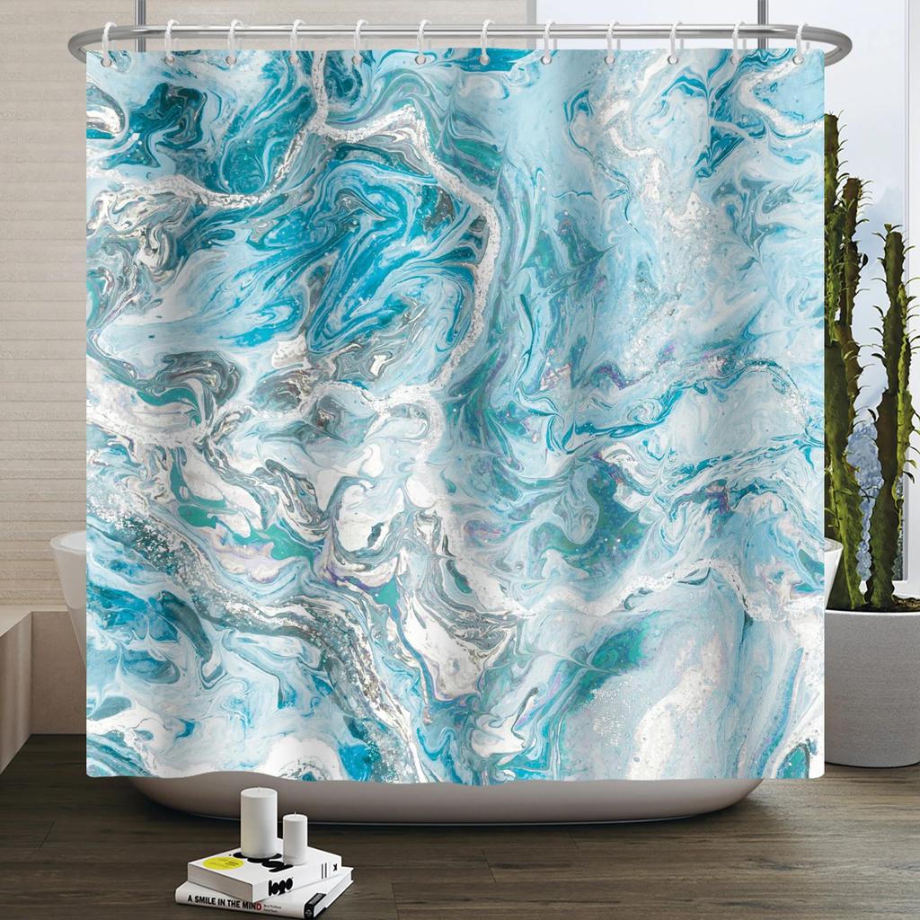 Marble Bathroom Curtain Abstract Modern Luxury Shower Curtain Waterproof Fabric Shower Curtain Bath Curtains With Hooks180x200