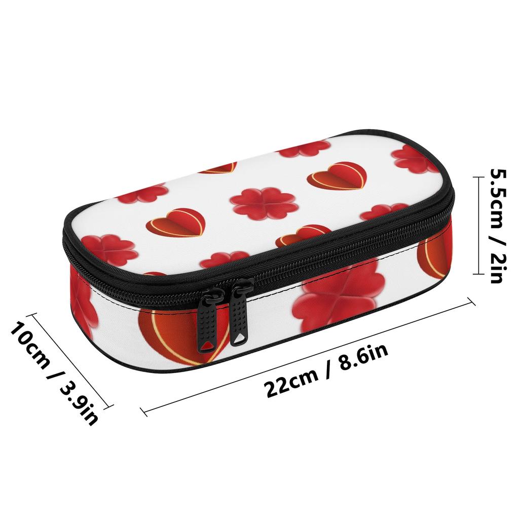 Pencil Bag 300D Polyester Roomy Interior Zipper Closure with Main Pocket Mesh Layer and Removable Pen Divider for Students