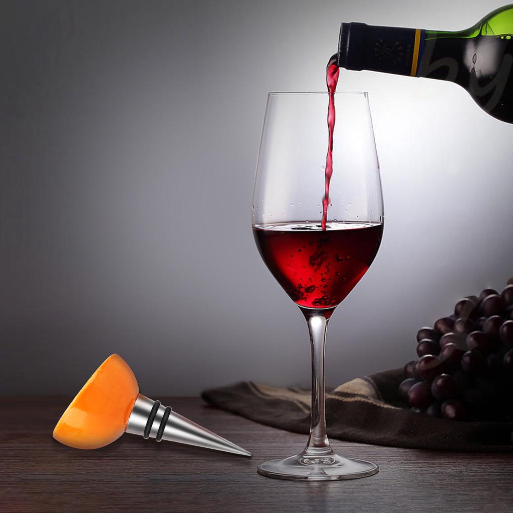 Tooarts Lemon Stopper Iron Wine Bottle Stopper Airtight Seal Decorative Lemon Cork Modern Wine
