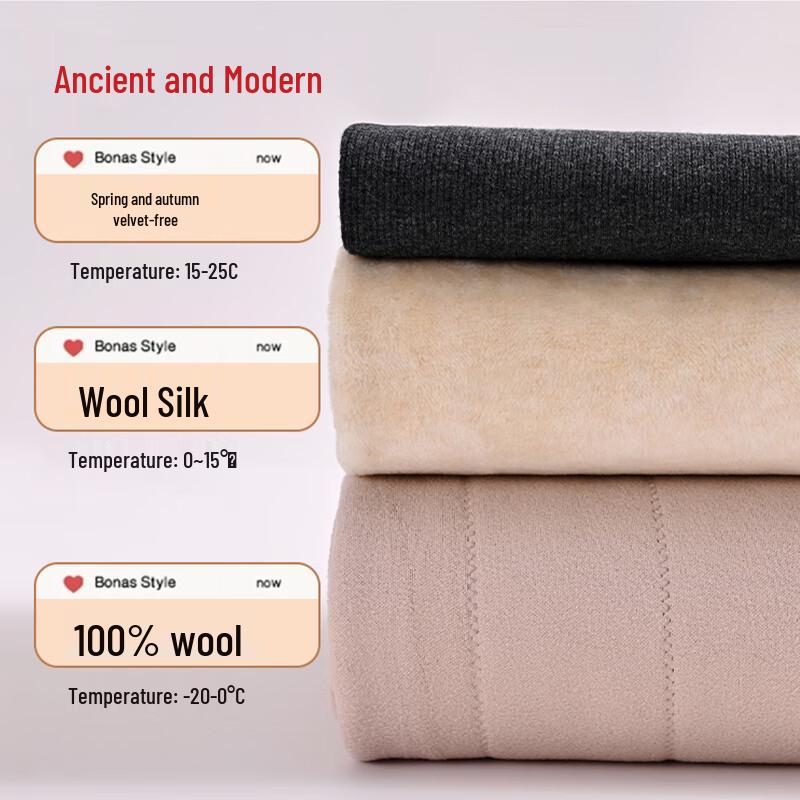 GUJIN Women's 3-Layer Wool Blend Thermal Leggings