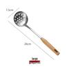 304 Stainless Steel Slotted Spoon Set with Wooden Handle