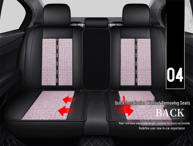 Seamless Full Coverage Linen Car Seat Cushion - Four Seasons Little Fragrant Style Cover