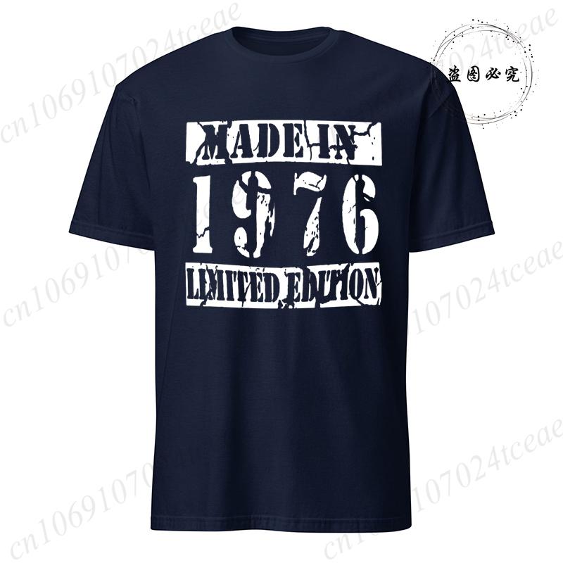 Made In 1976 Limited Mens TShirt 50th Birthday Print TShirt Casual Short Sleeve Tees Birthday Gift for 50th Party Male Shirts
