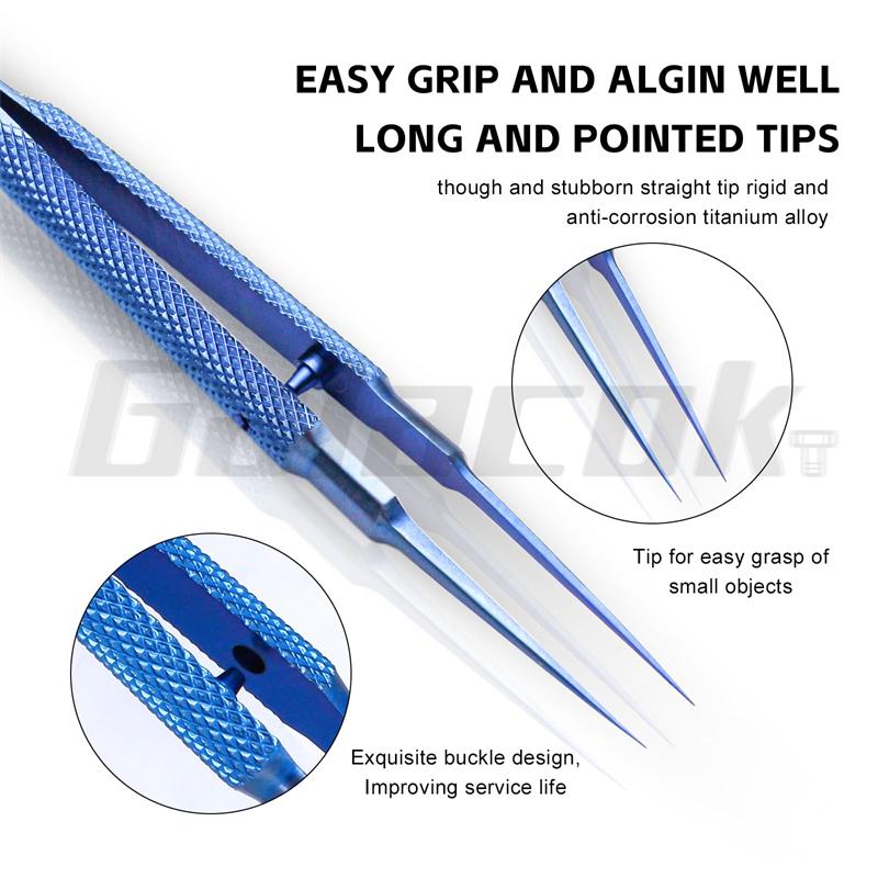 Titanium Alloy Precision Tweezers for Electronic Repair Non-magnetic Fine-point Forceps for Motherboard Fingerprint Detection
